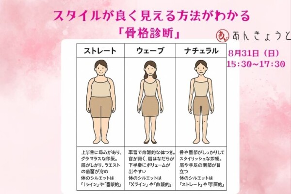 【婚活カフェ】スタイルが良く見える方法がわかる「骨格診断」サムネイル